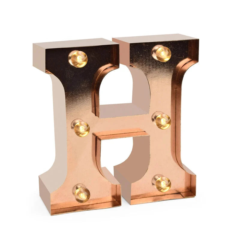mini lettera decorativa con luce - H