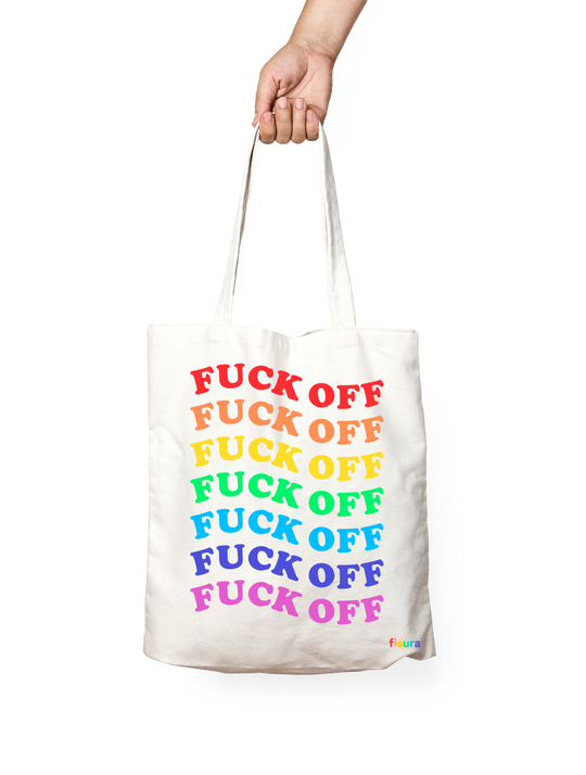 TOTE BAG "FUCK OFF" RAINBOW
