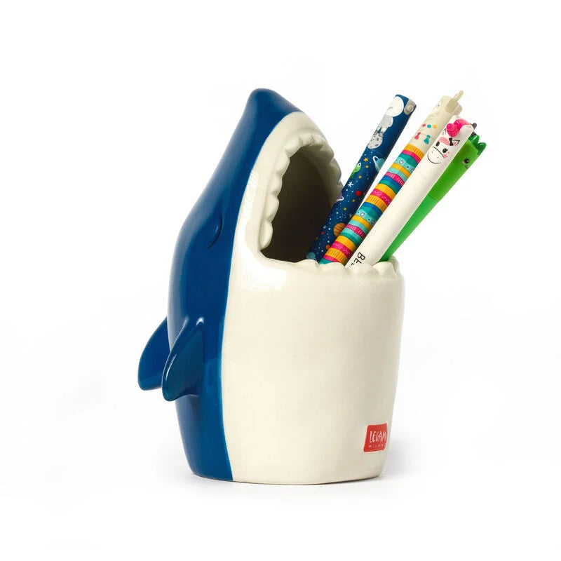 PORTAPENNE IN CERAMICA DESK FRIENDS SHARK