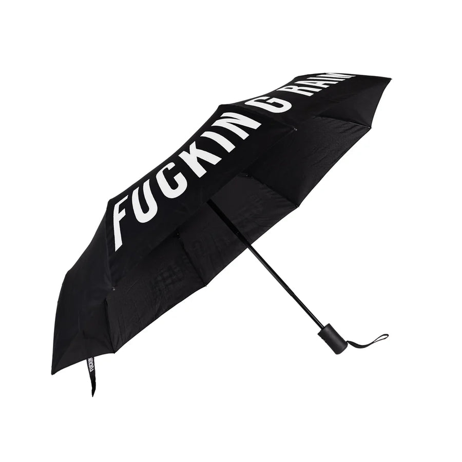 OMBRELLO PIEGHEVOLE "FUCKING RAIN" NERO