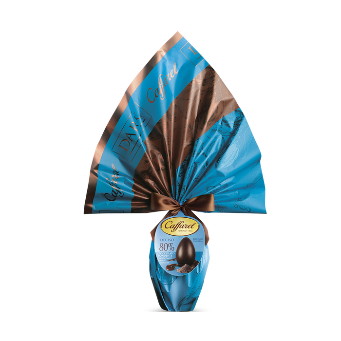 UOVO DI PASQUA CAFFAREL DECISO FONDENTE 80% E GRANELLA DI CACAO 230GR