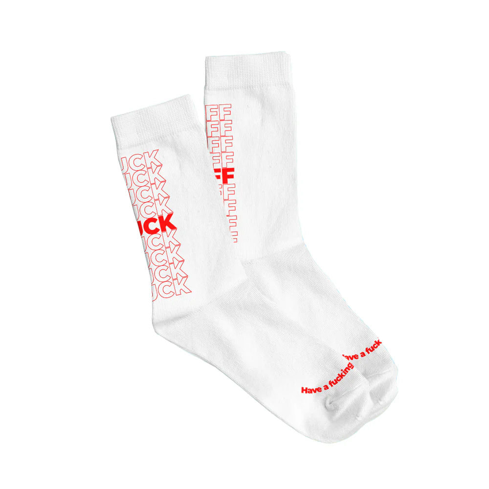 CALZE "FUCK OFF" ROSSO