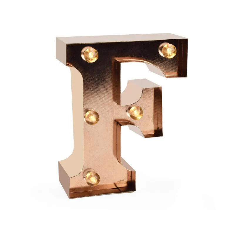 mini lettera decorativa con luce - F