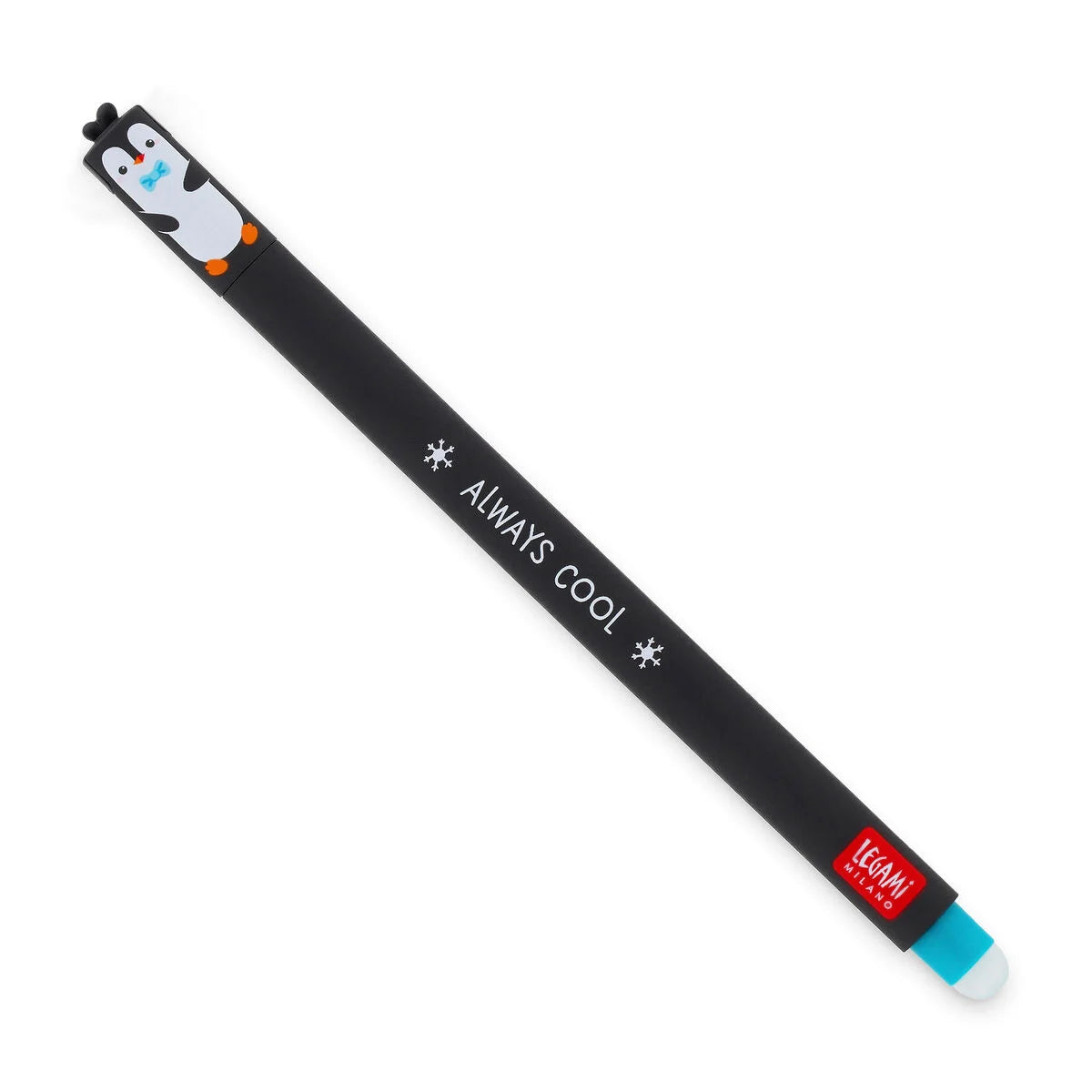 penna gel cancellabile turchese pinguino