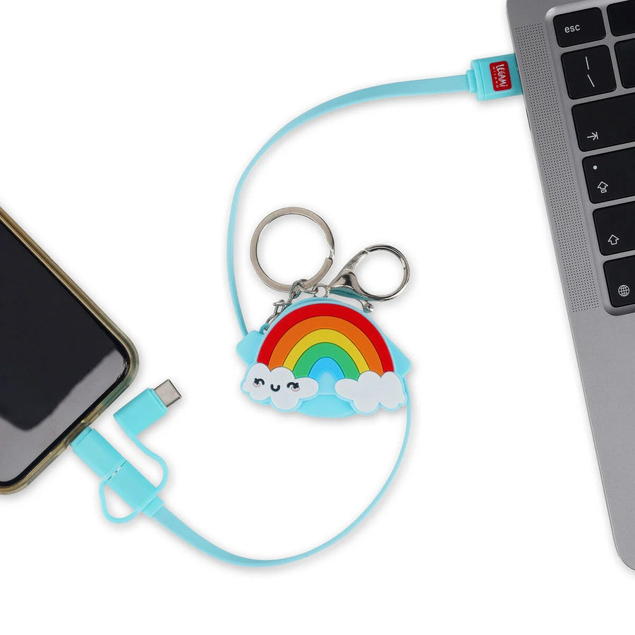 cavo di ricarica 3 in 1 retraibile - charge 'n roll rainbow