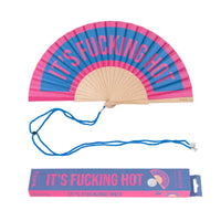 VENTAGLIO "IT'S FUCKING HOT" ROSA E AZZURRO
