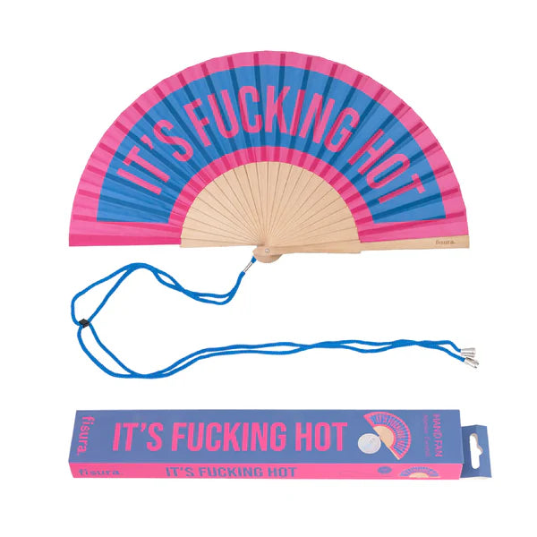 VENTAGLIO "IT'S FUCKING HOT" ROSA E AZZURRO