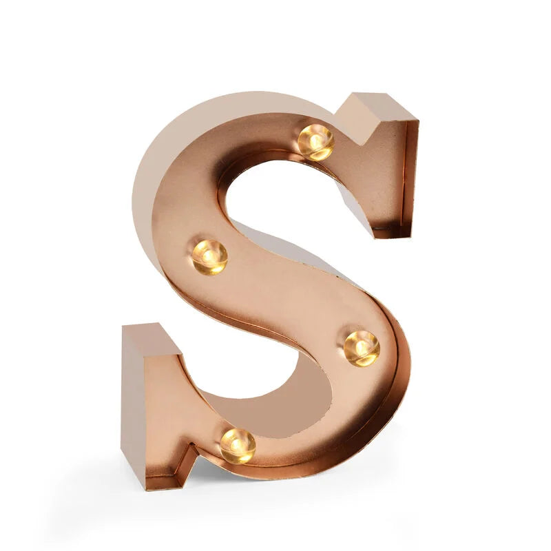 mini lettera decorativa con luce - S