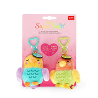 SET DI 2 PORTACHIAVI DI PELUCHE LOVE BIRDS