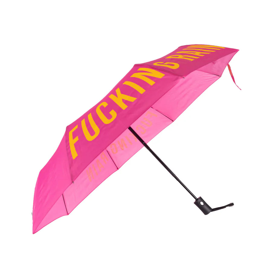 OMBRELLO PIEGHEVOLE "FUCKING RAIN" FUCSIA