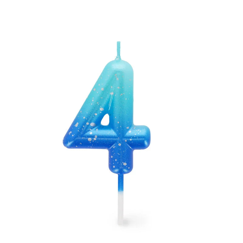 CANDELA PER TORTA - HAPPY BIRTHDAY CANDLE 4 BLUE