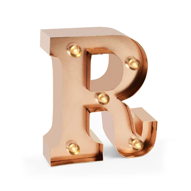 mini lettera decorativa con luce - R