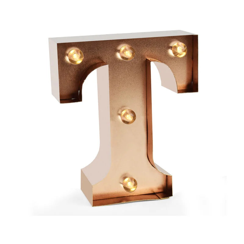 mini lettera decorativa con luce - T
