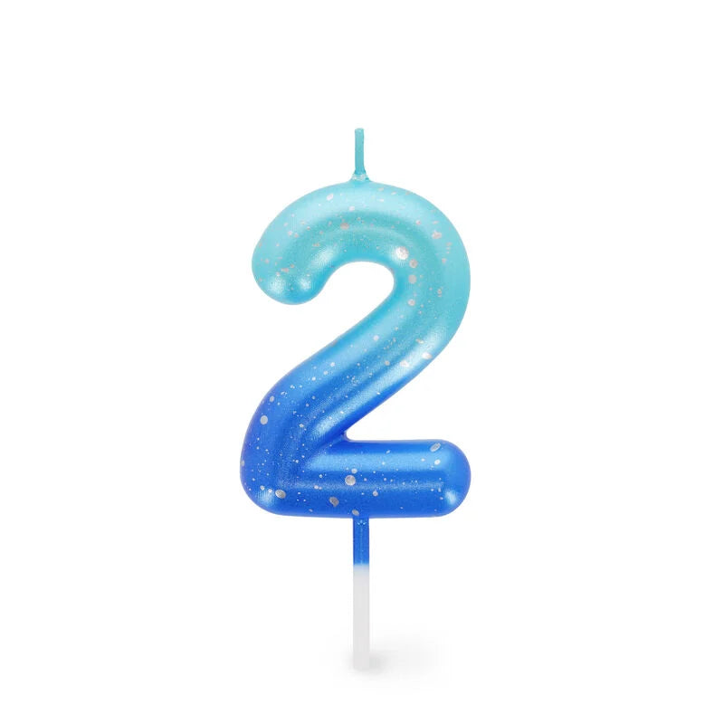 CANDELA PER TORTA - HAPPY BIRTHDAY CANDLE 2 BLUE