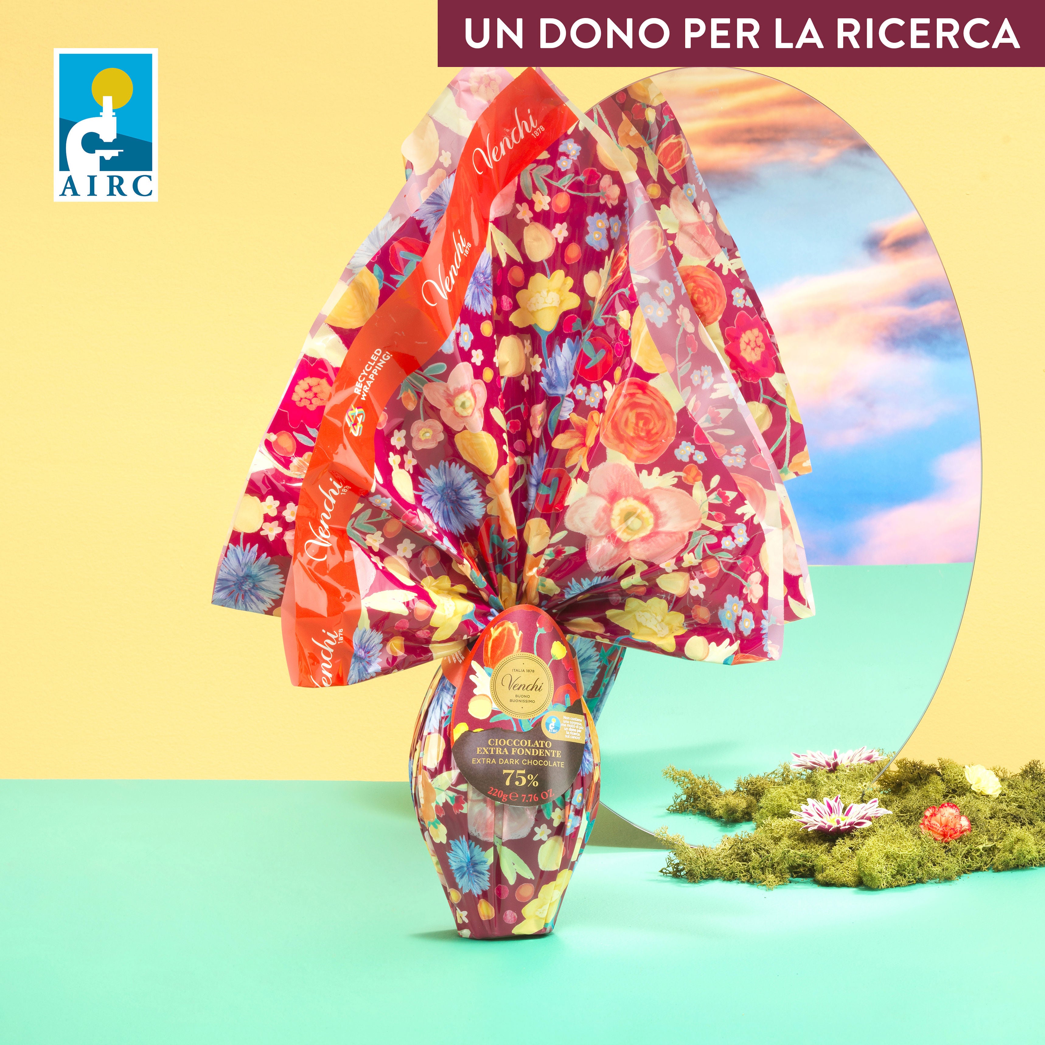 UOVO DI PASQUA VENCHI BOCCIOLI DI PRIMAVERA EXTRA FONDENTE 75%