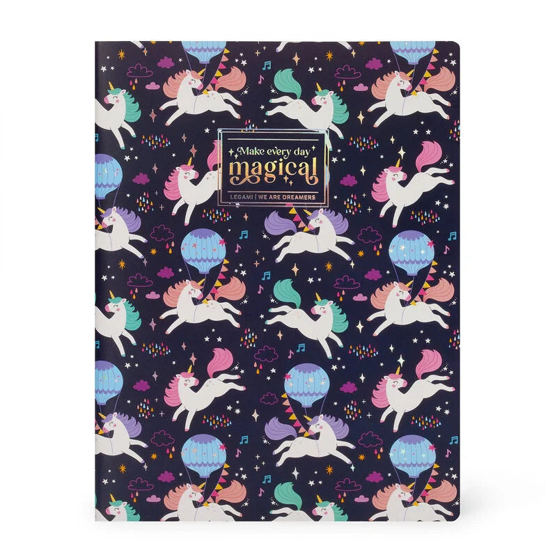 quaderno a righe large unicorno