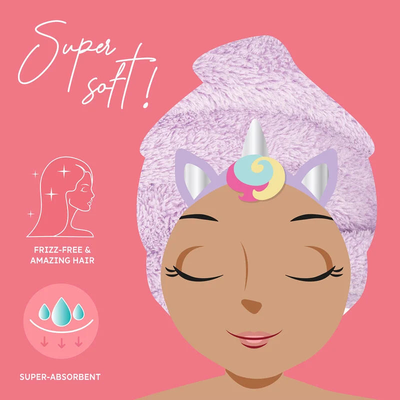 asciugamano a turbante per capelli - love my hair Unicorno