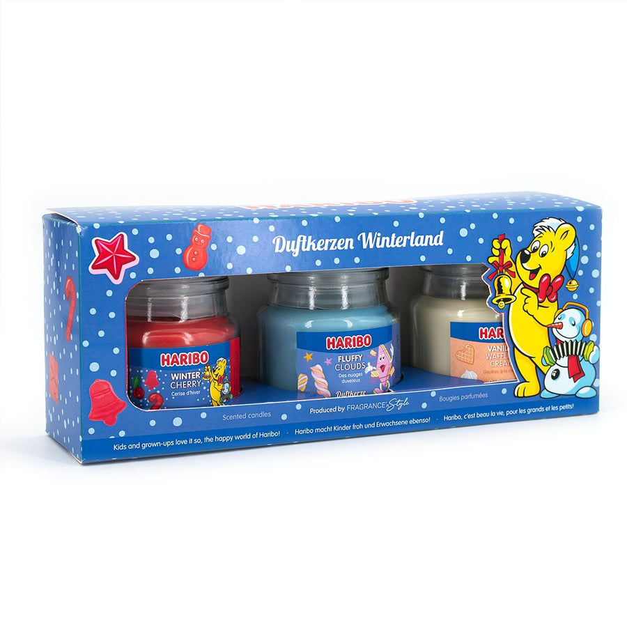 SET DI 3 CANDELE PROFUMATE WINTERLAND HARIBO