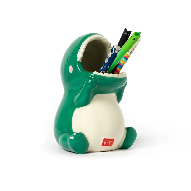 PORTAPENNE IN CERAMICA DESK FRIENDS DINO