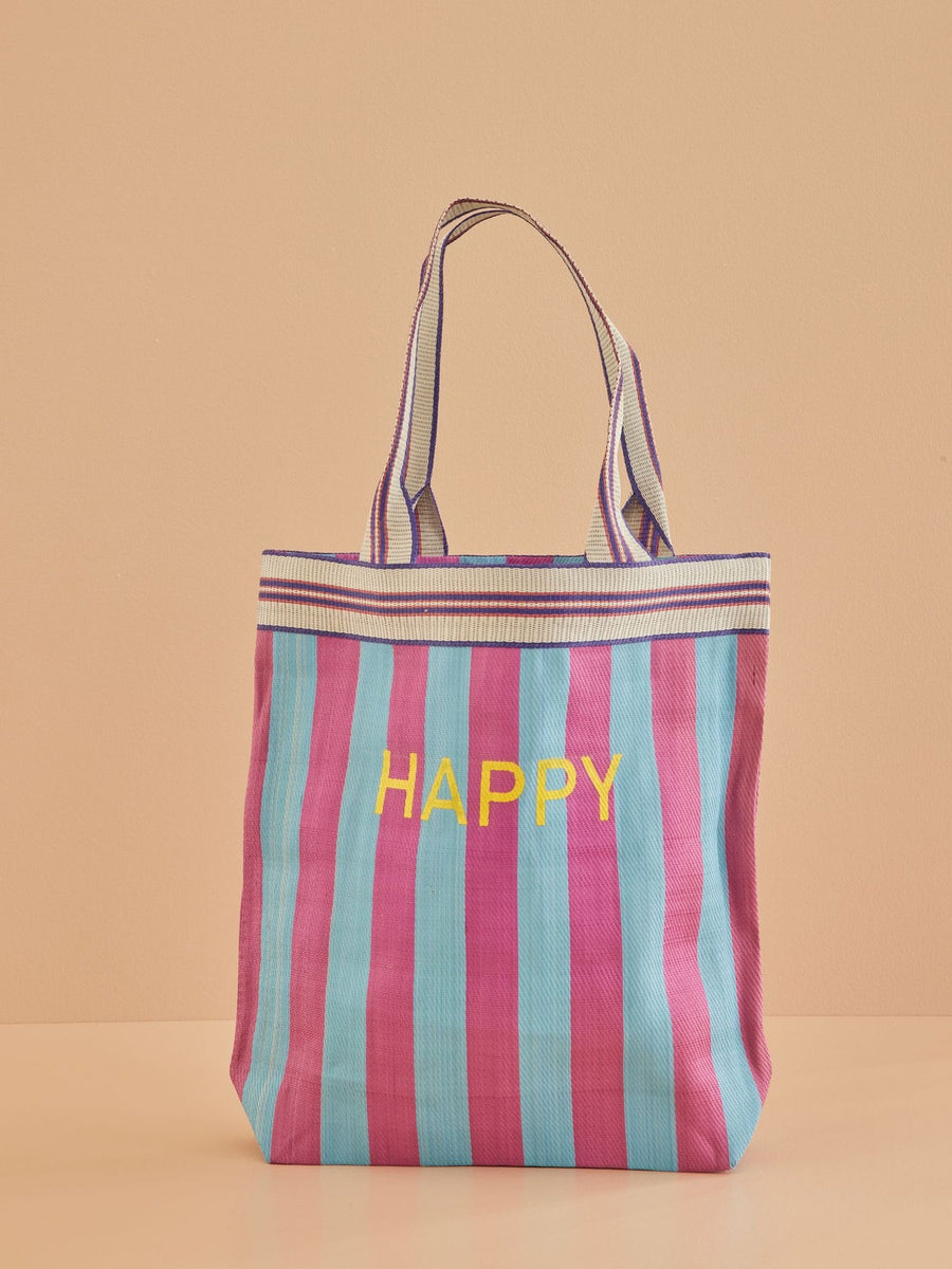 RECYCLED PLASTIC SHOPPING BAG HAPPY