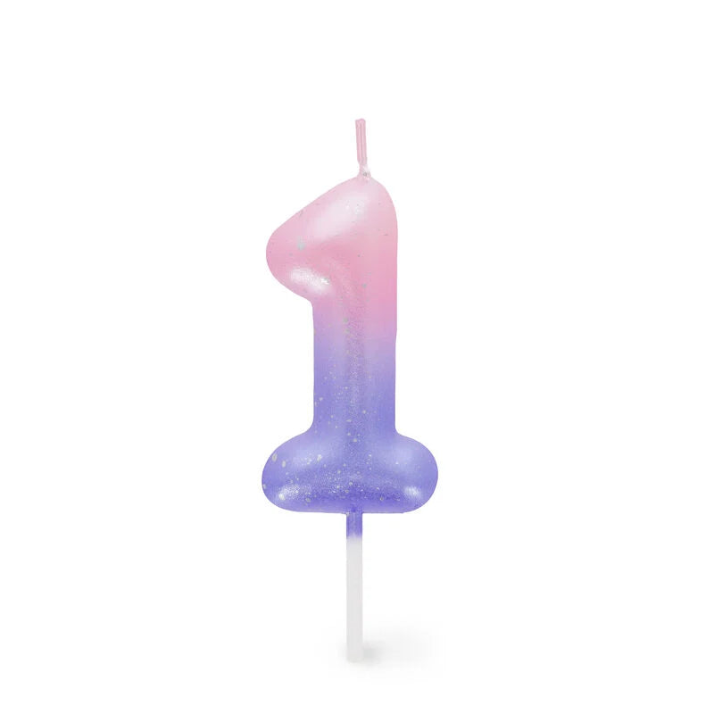 CANDELA PER TORTA - HAPPY BIRTHDAY CANDLE 1 PINK