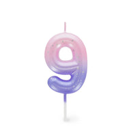 CANDELA PER TORTA - HAPPY BIRTHDAY CANDLE 9 PINK