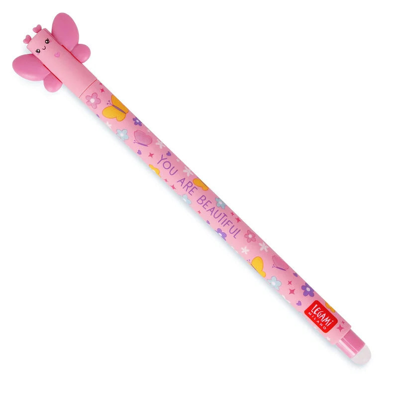 penna gel cancellabile rosa Farfalla