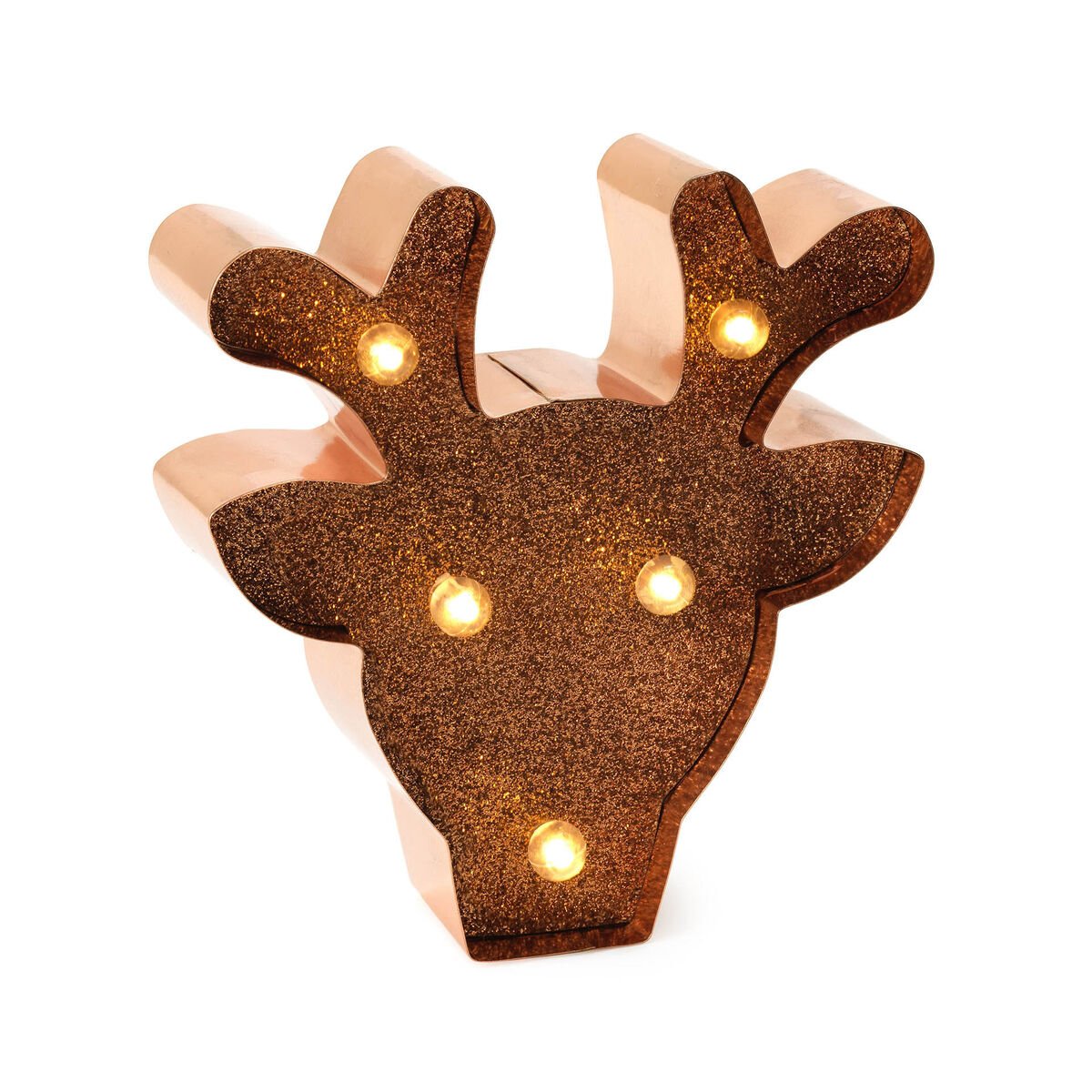 mini luce decorativa Renna con glitter