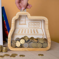 SALVADANAIO IN LEGNO REGISTRATORE DI CASSA