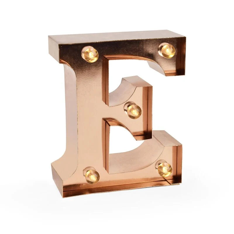 mini lettera decorativa con luce - E