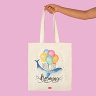 borsa in cotone - tote bag whale