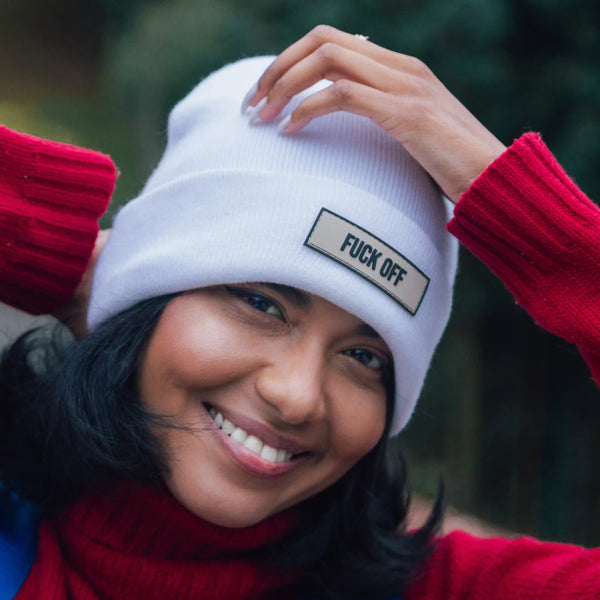 CAPPELLINO "FUCK OFF" BIANCO