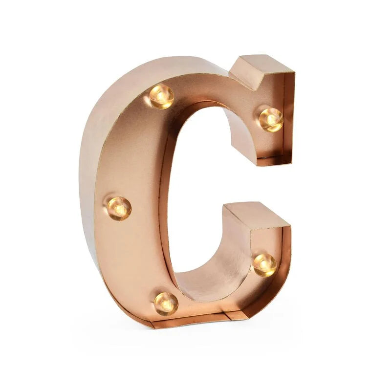 mini lettera decorativa con luce - C