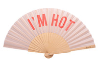 VENTAGLIO "I'M HOT" BEIGE E ROSSO