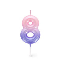 CANDELA PER TORTA - HAPPY BIRTHDAY CANDLE 8 PINK