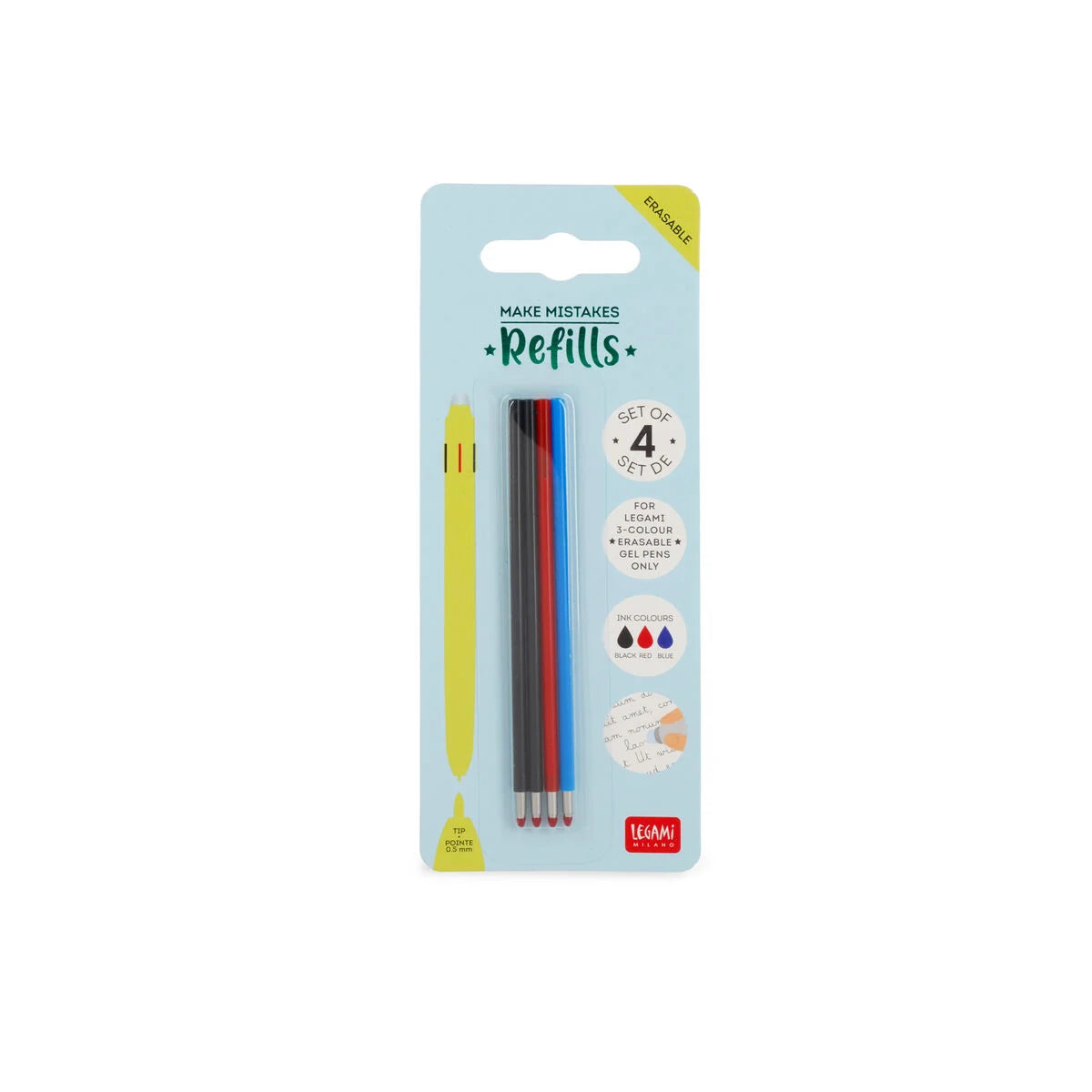 PENNA GEL CANCELLABILE SET 4 REFILLS IN 3 COLORI - MAKE MISTAKE