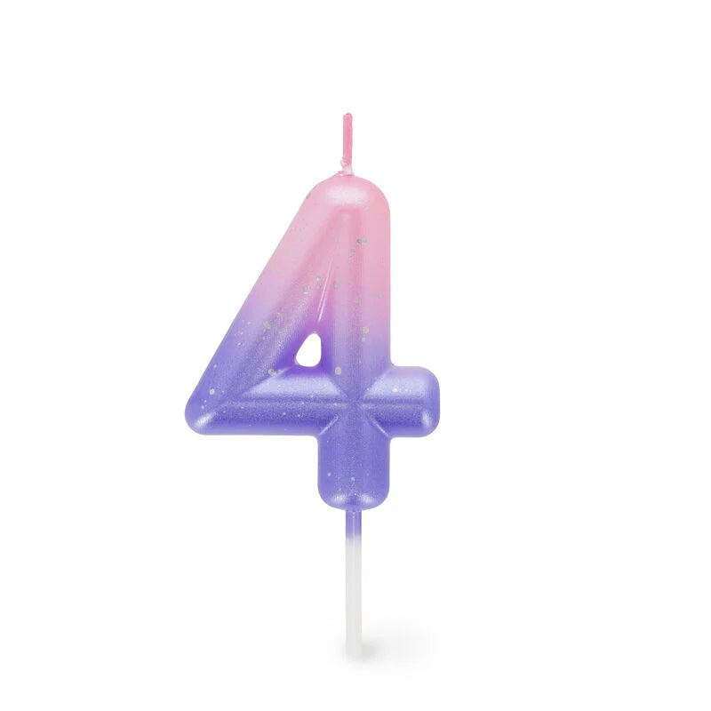 CANDELA PER TORTA - HAPPY BIRTHDAY CANDLE 4 PINK