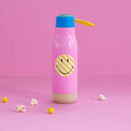 DRINKING BOTTLE IN PINK WITH SMILEY