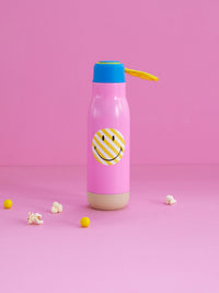DRINKING BOTTLE IN PINK WITH SMILEY
