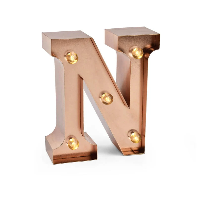 mini lettera decorativa con luce - N