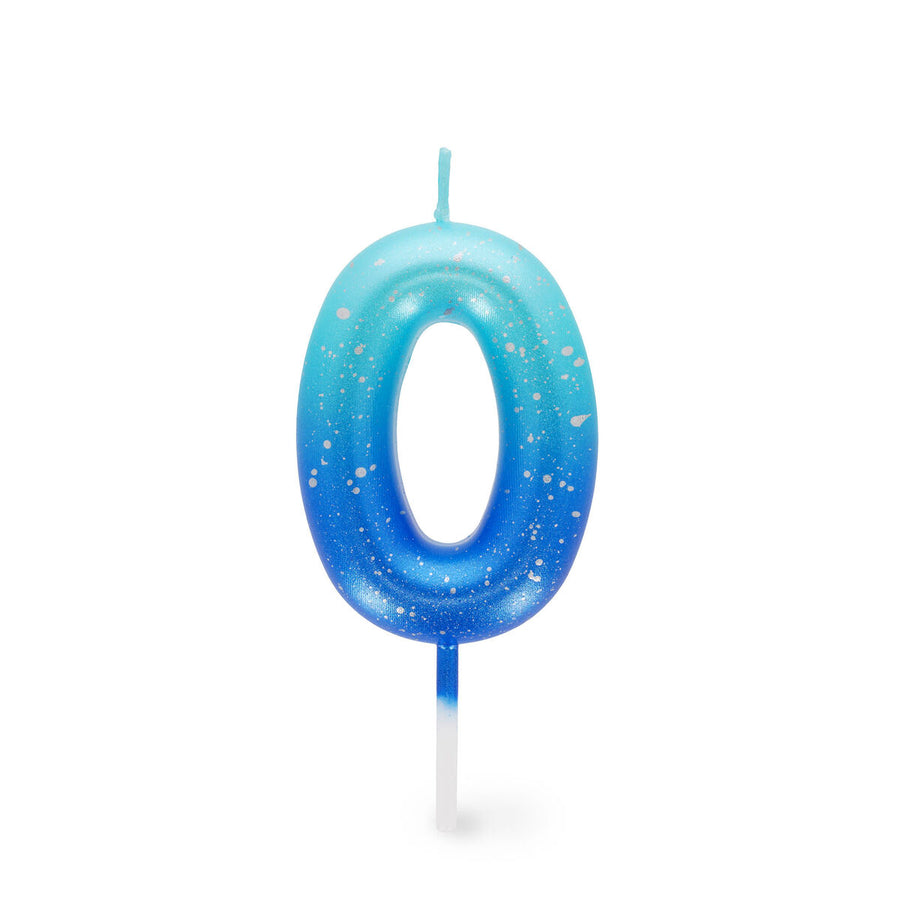 CANDELA PER TORTA - HAPPY BIRTHDAY CANDLE 0 BLUE