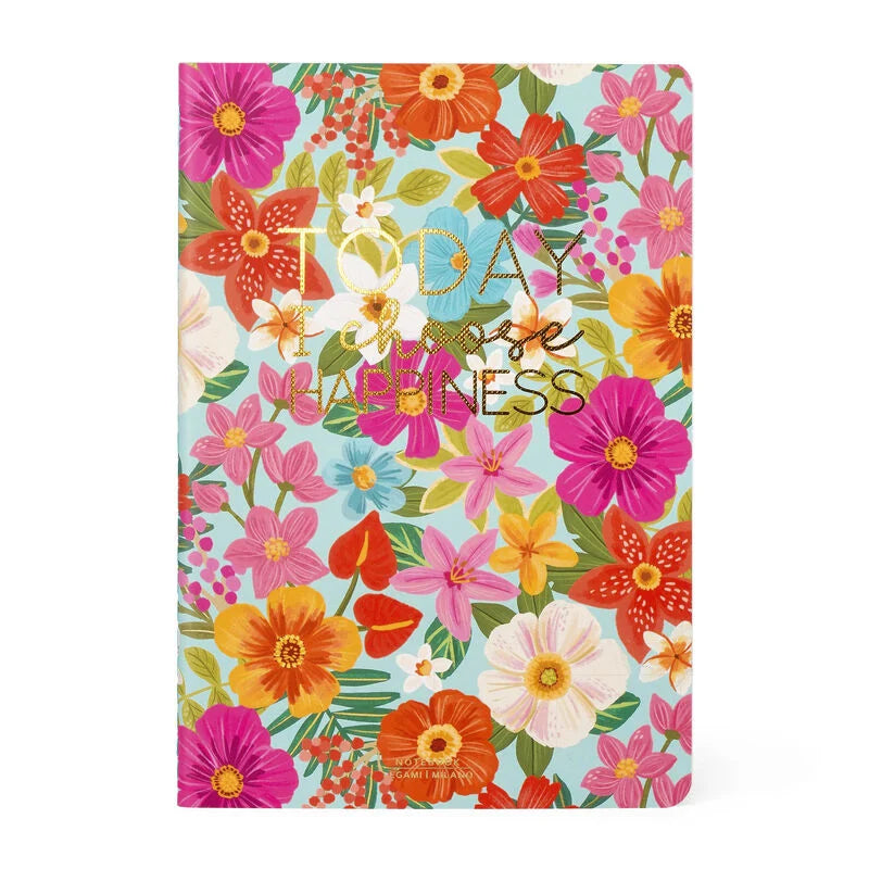 quaderno a righe medium flowers