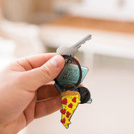 portachiavi metallo smaltato set da due - what a key ring! pizza