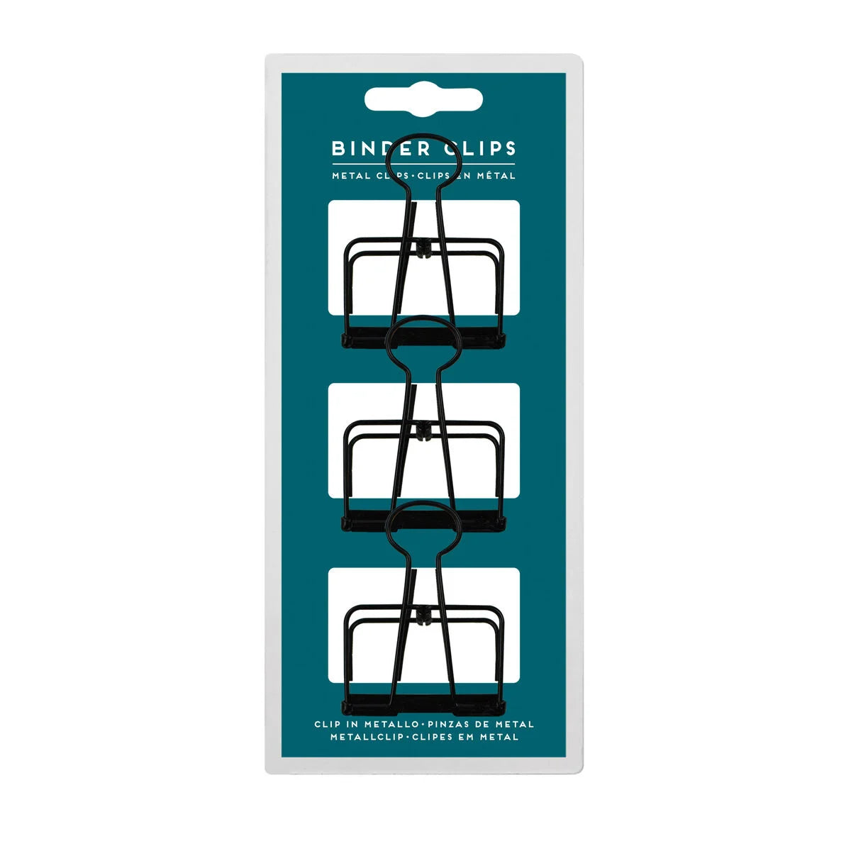 SET DI 3 CLIP IN METALLO - BINDER CLIPS LARGE