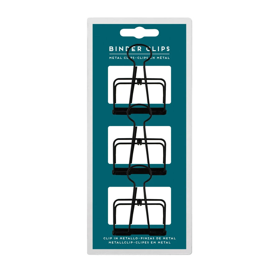 SET DI 3 CLIP IN METALLO - BINDER CLIPS LARGE