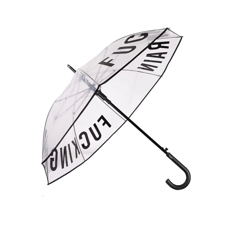 OMBRELLO "FUCKING RAIN" TRASPARENTE