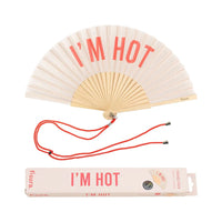 VENTAGLIO "I'M HOT" BEIGE E ROSSO