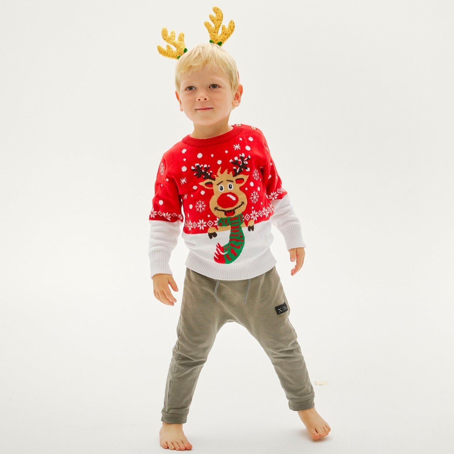 KIDS CHRISTMAS JUMPER RUDOLF - MAGLIONE NATALE