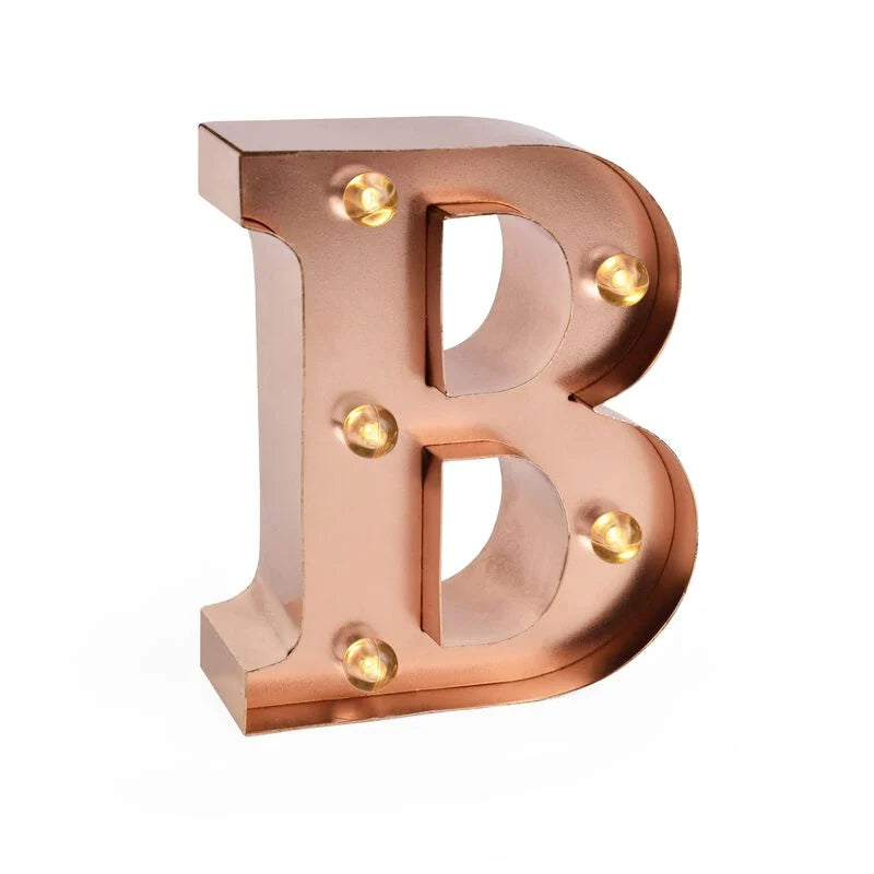 mini lettera decorativa con luce - B