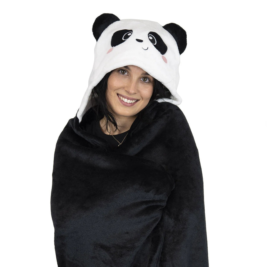 COSY HUGS! COPERTA CON CAPPUCCIO PANDA